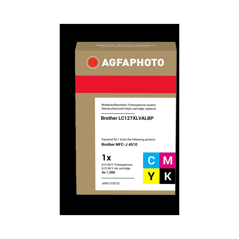 compatibile con Brother LC-127XL+LC-125XL  Agfa Photo LC127XLBK,C,M,Y Multipack nero / ciano / magenta / giallo