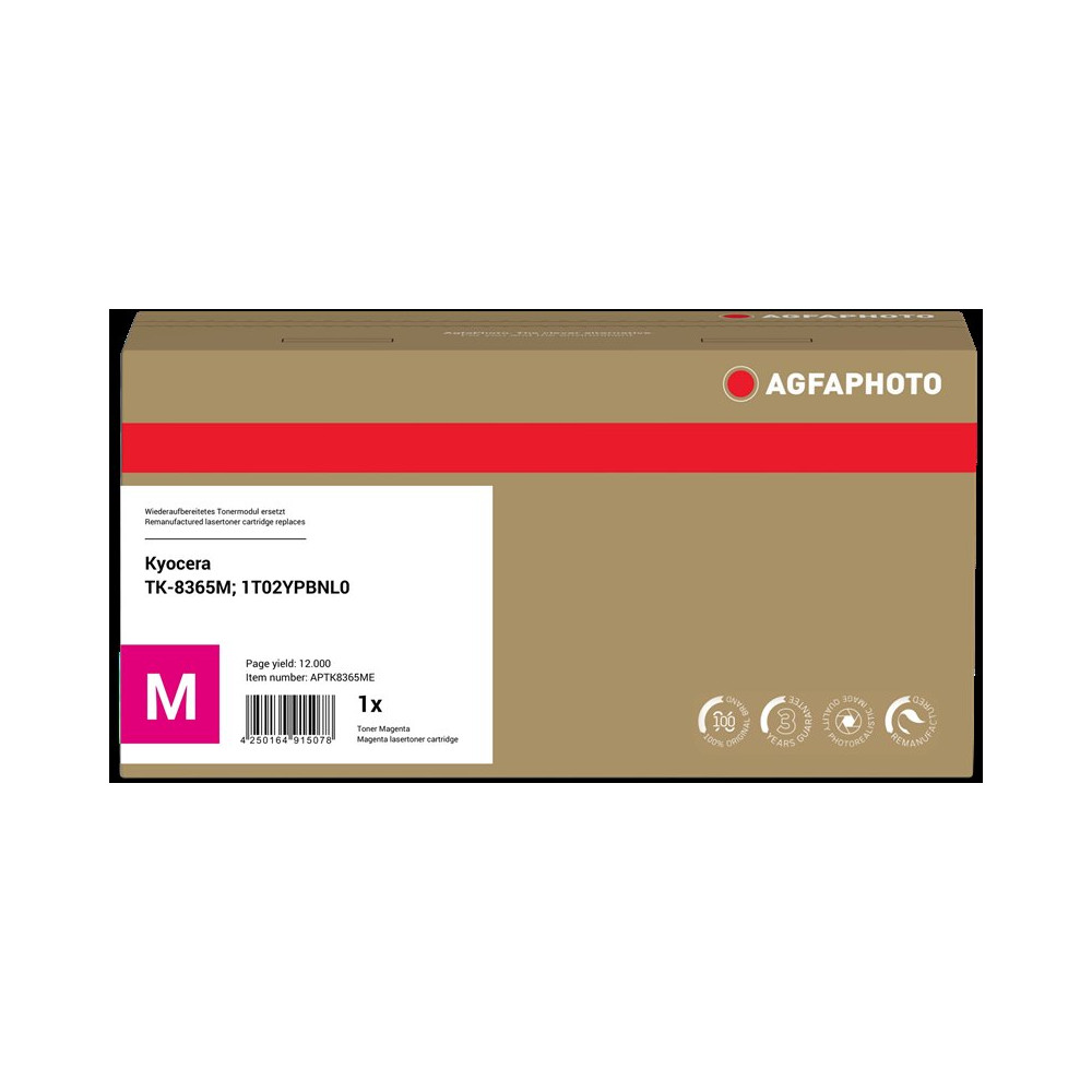 compatibile con Kyocera TK-8365M  Agfa Photo APTK8365ME magenta toner