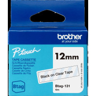 Brother Btag-131 Nastro Nero su trasparente