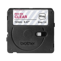 Brother Btag-132 Nastro rosso su trasparente
