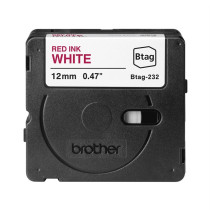Brother Btag-232 Nastro Rosso su bianco
