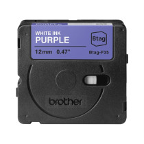 Brother Btag-F35 Nastro bianco su viola