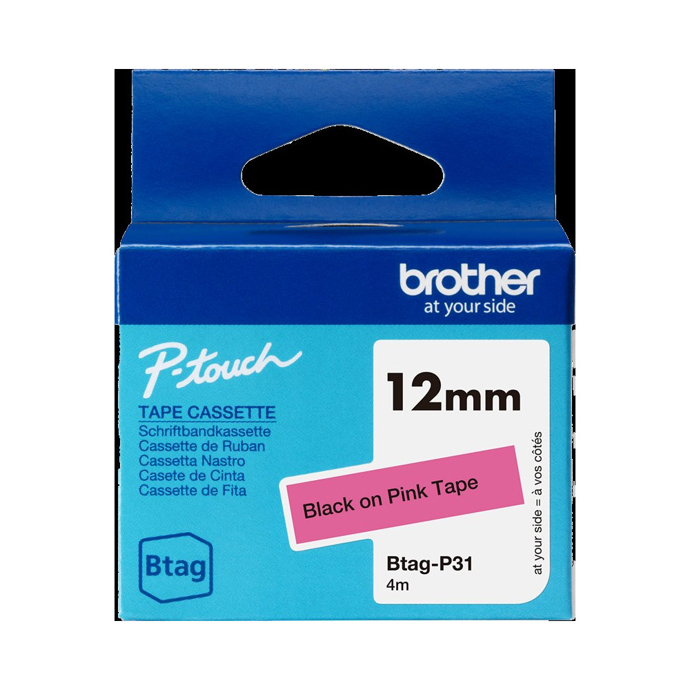 Brother Btag-P31 Nastro Nero su rosa