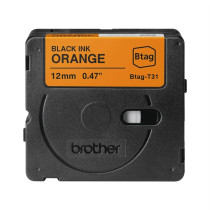 Brother Btag-T31 Nastro Nero su arancione