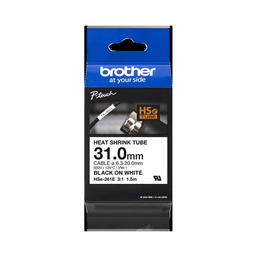 Brother HSe-261E Nastro Nero su bianco
