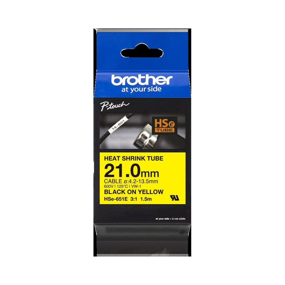 Brother HSe-651E Nastro Nero su giallo