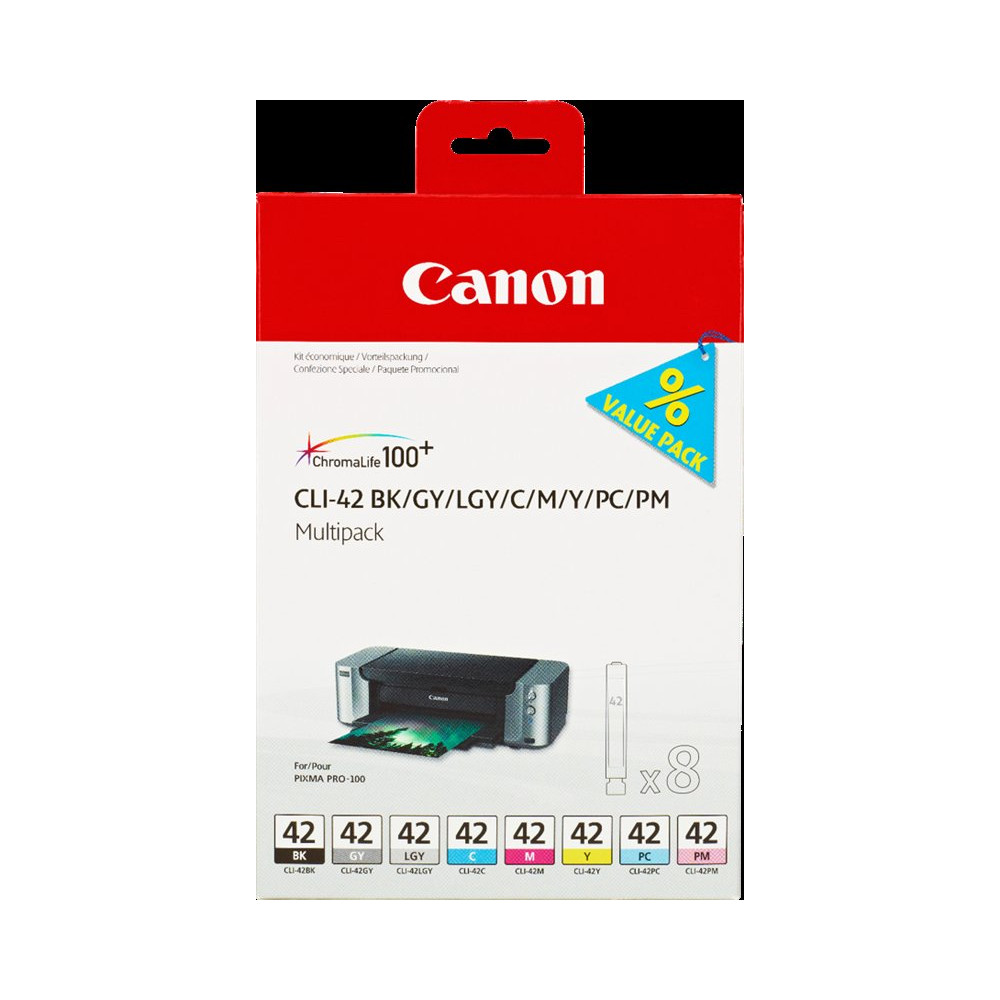 Canon CLI-42 Multipack nero / ciano / magenta / giallo / Grigio / ciano (chiaro) / magenta (chiaro) / grigio (chiaro) (6384B010)