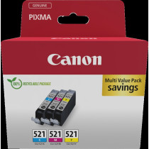 Canon CLI-521 Multipack ciano / magenta / giallo (2934B015)