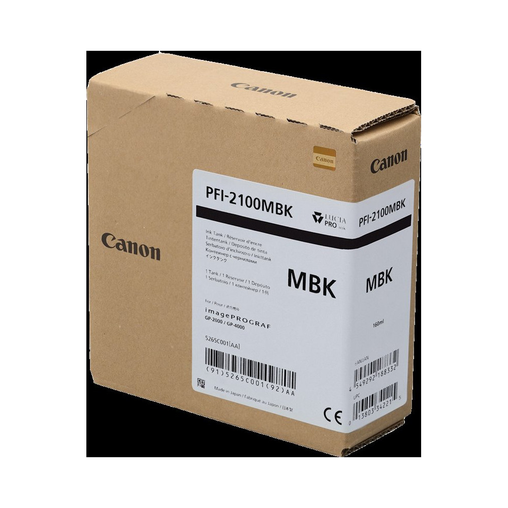 Canon PFI-2100mbk Nero (opaco) Cartuccia d'inchiostro (5265C001)