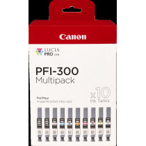 Canon PFI-300 10 Tintentanks Multipack Nero (opaco) / Nero (Foto) / ciano / magenta / giallo / ciano / magenta / Rosso / Grigio 