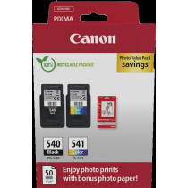 Canon PG-540+CL-541 nero / differenti colori / Bianco Value Pack (+ 10x15 cm Fotopapier 50 Blatt)