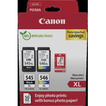 Canon PG-545XL + CL-546XL nero / differenti colori Value Pack (+ 10x15 cm Fotopapier 50 Blatt)