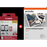 Canon PG-545XL + CL-546XL MCVP nero / differenti colori / Bianco Value Pack (+ Prindo Universal Papier 500 Blatt)