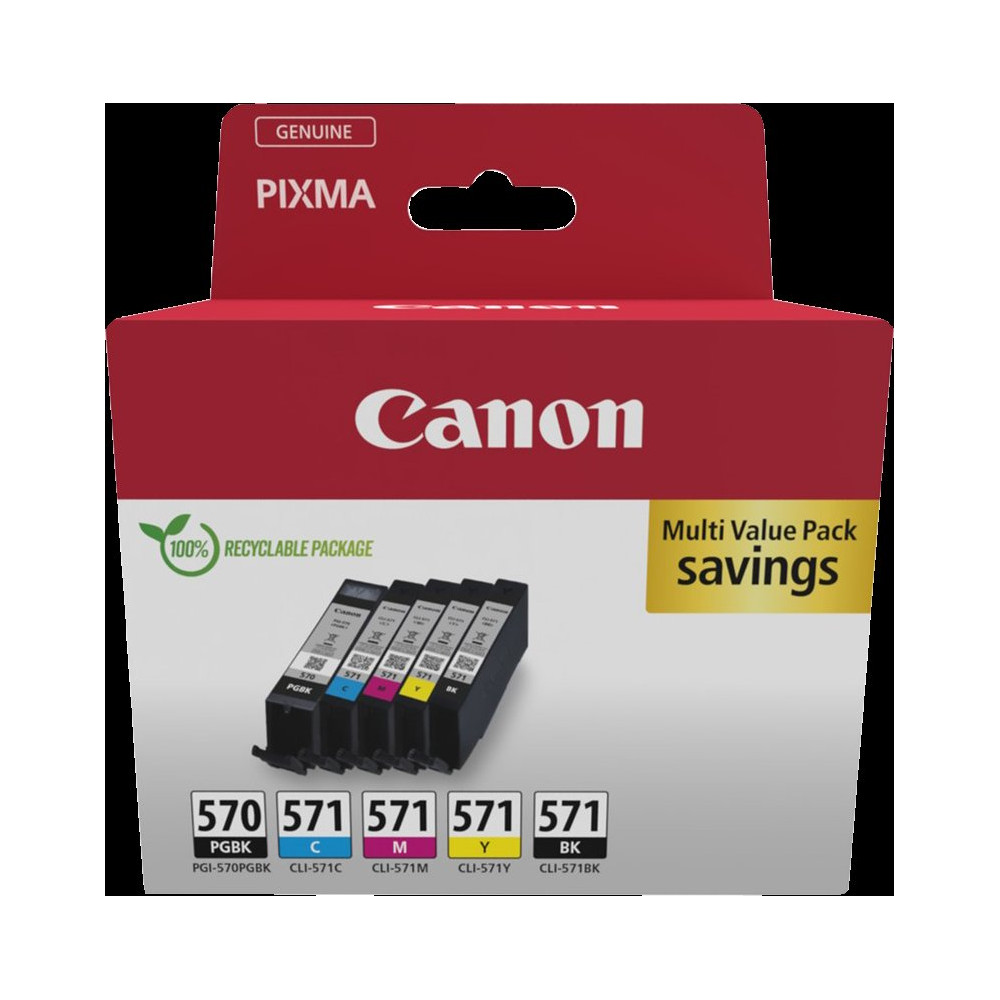 Canon PGI-570+CLI-571 Multipack nero / nero / ciano / magenta / giallo (0372C006)
