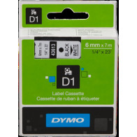 DYMO 43613 Nastro standard D1 autoadesivo Nastro Nero su bianco