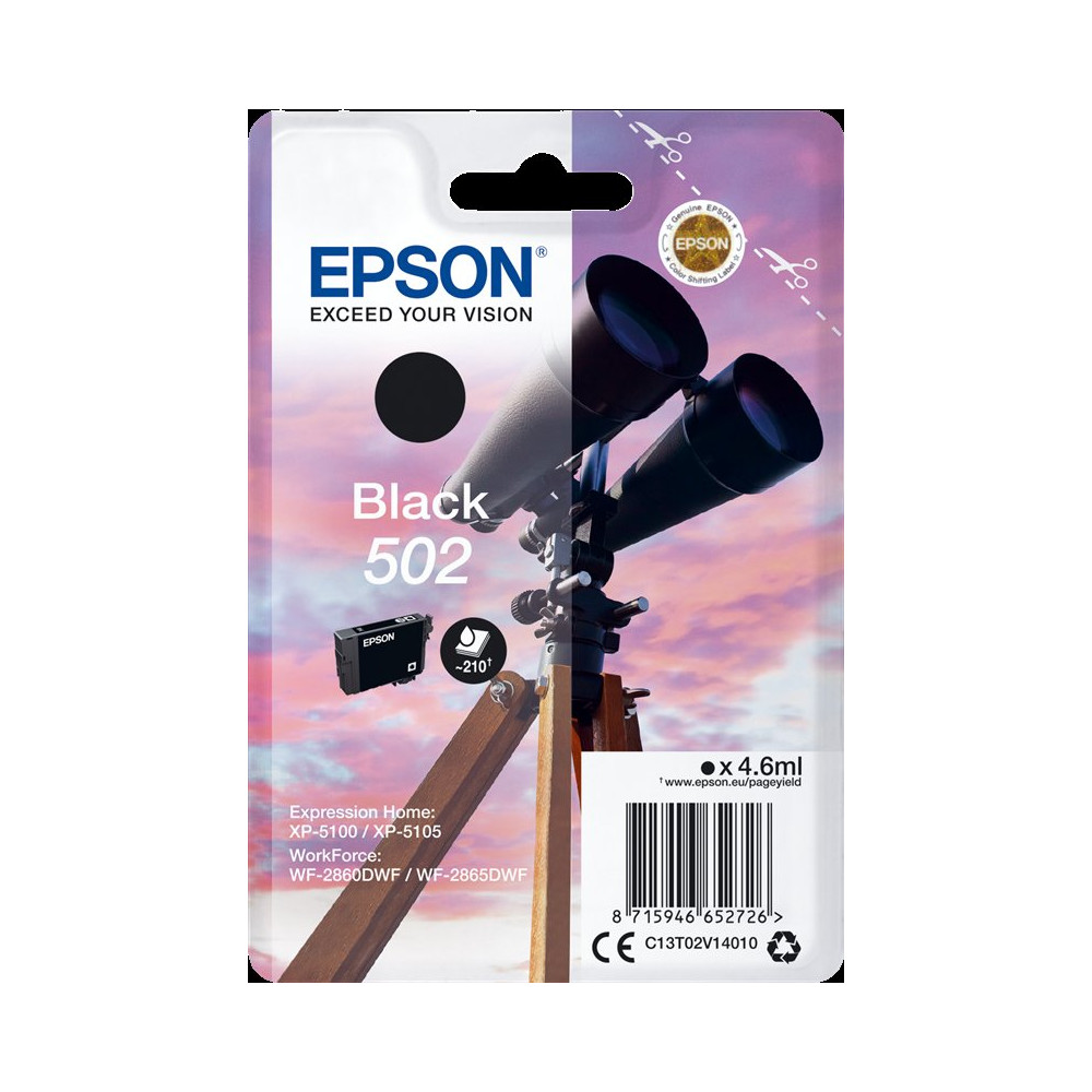 Epson 502 nero Cartuccia d'inchiostro (C13T02V14010)