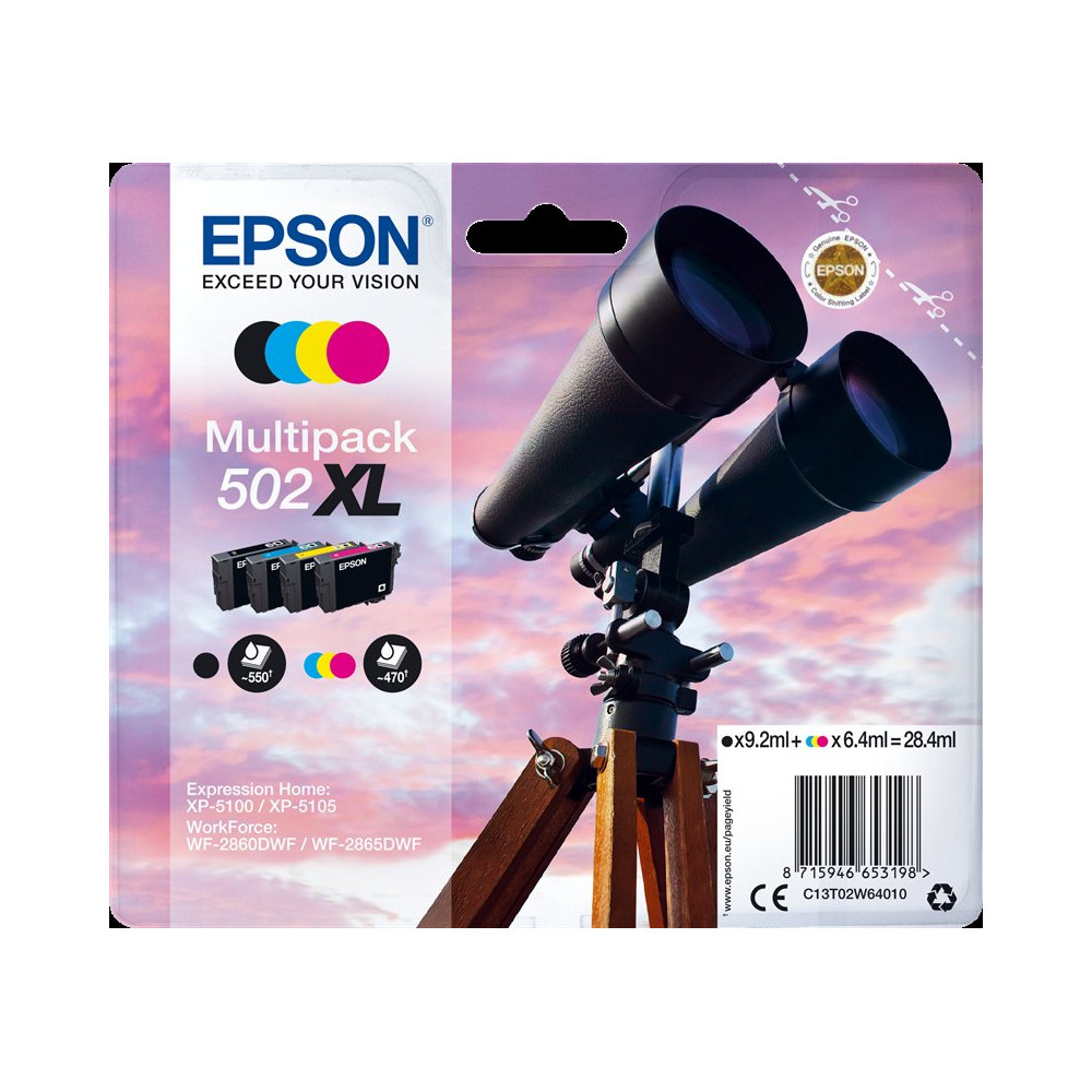 Epson 502XL Multipack nero / ciano / magenta / giallo (C13T02W64010)