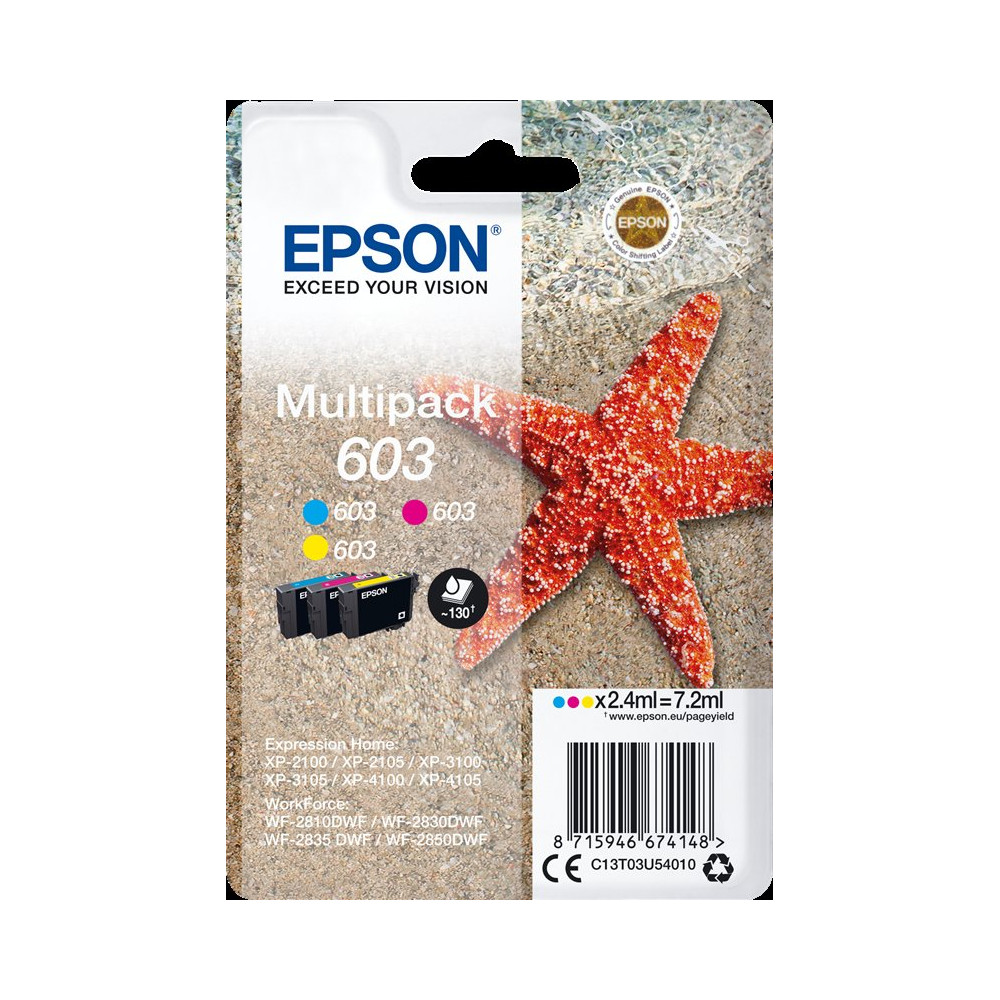 Epson 603 Multipack ciano / magenta / giallo (C13T03U54010)