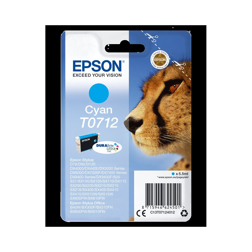 Epson T0712 ciano Cartuccia d'inchiostro (C13T07124012)