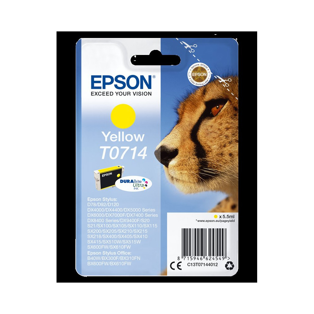 Epson T0714 giallo Cartuccia d'inchiostro (C13T07144012)