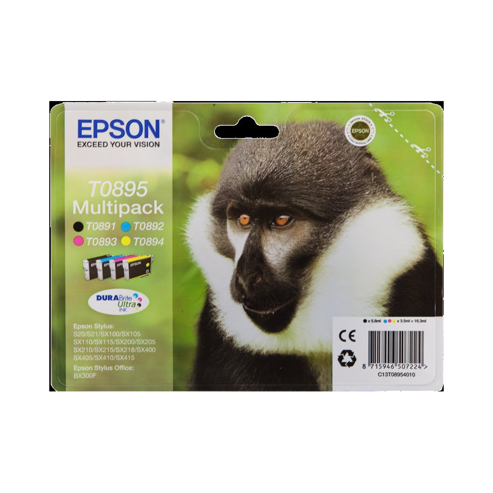 Epson T0895 Multipack nero / ciano / magenta / giallo (C13T08954010)