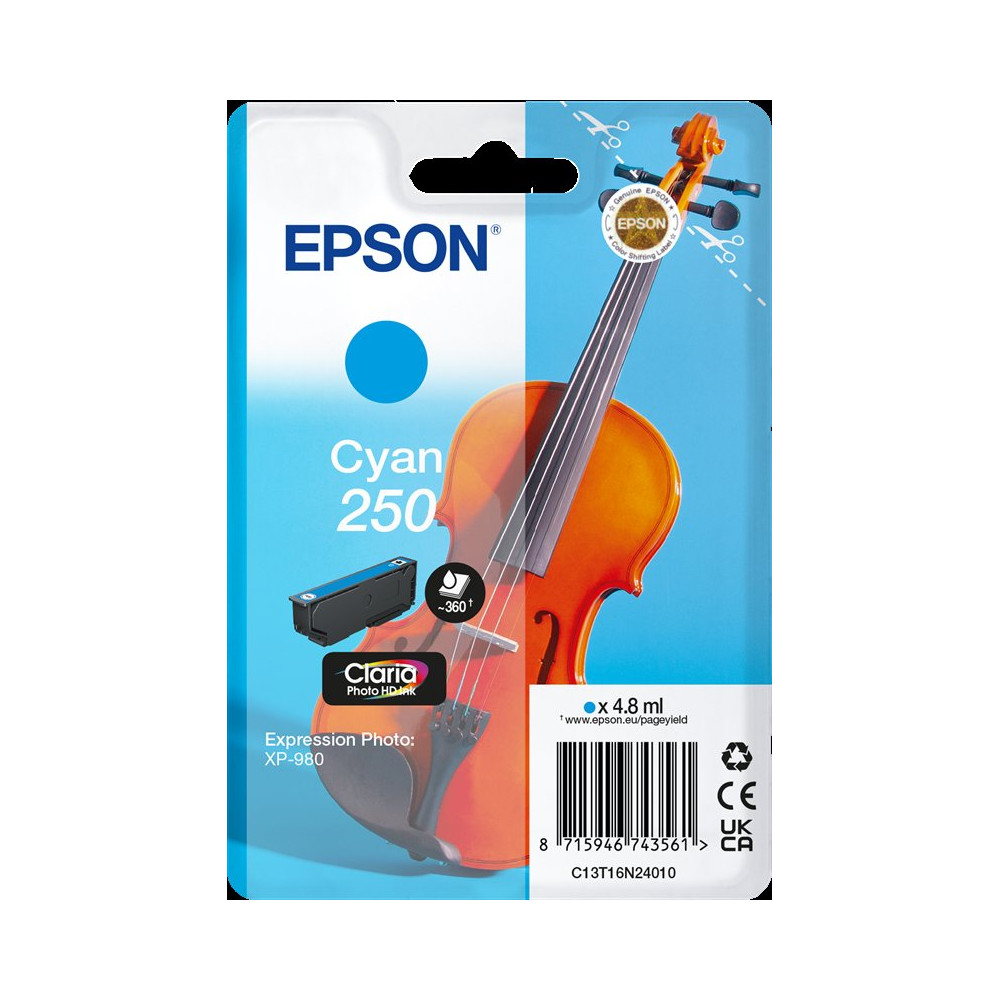 Epson 250 ciano Cartuccia d'inchiostro (C13T16N24010)