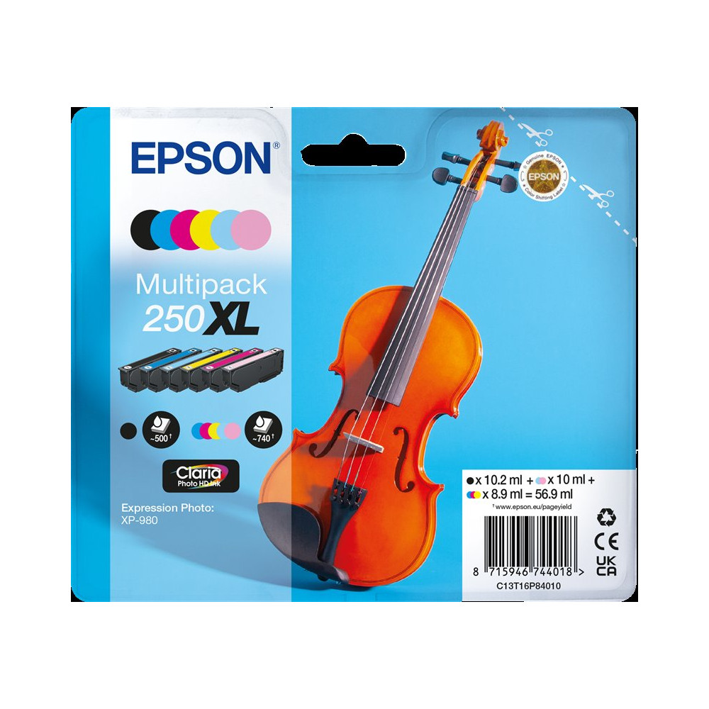 Epson 250 XL Multipack nero / ciano / magenta / giallo / ciano (chiaro) / (C13T16P84010)
