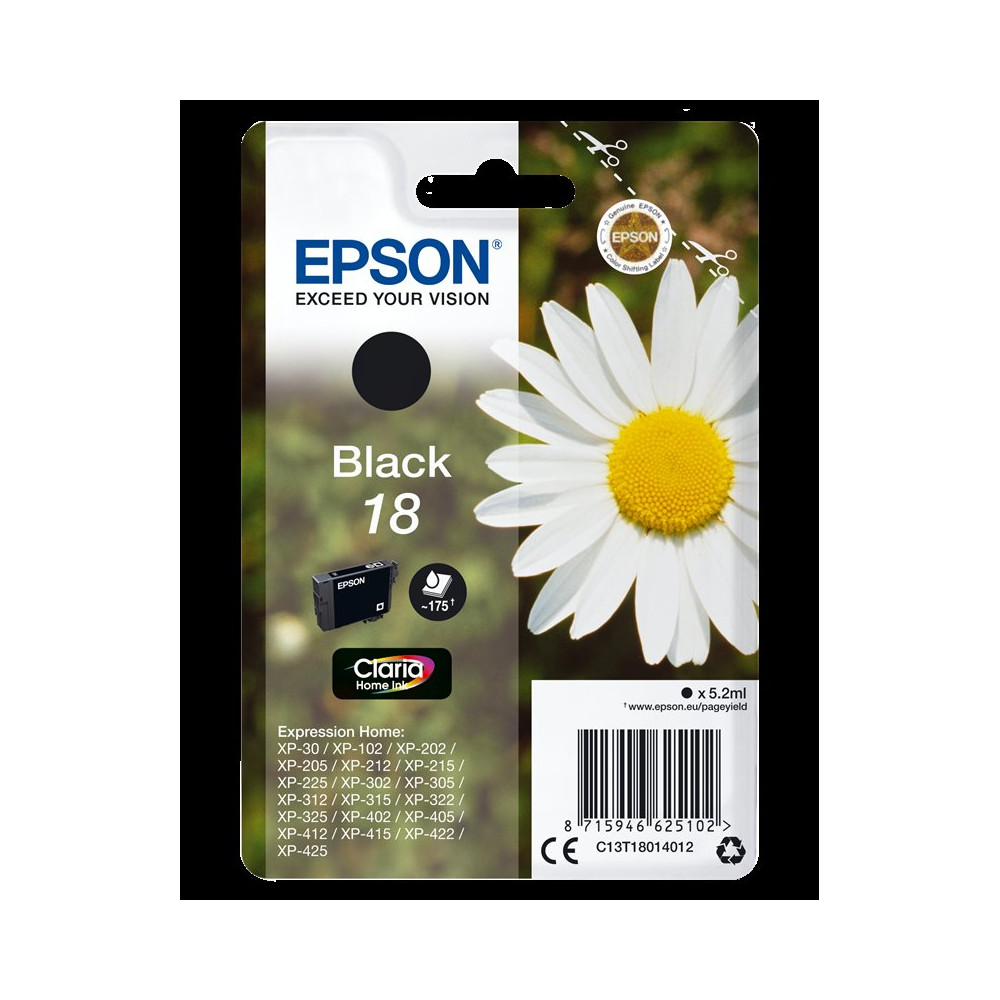 Epson 18 nero Cartuccia d'inchiostro (C13T18014012)