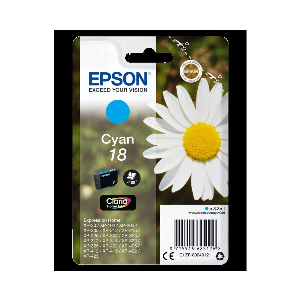 Epson 18 ciano Cartuccia d'inchiostro (C13T18024012)