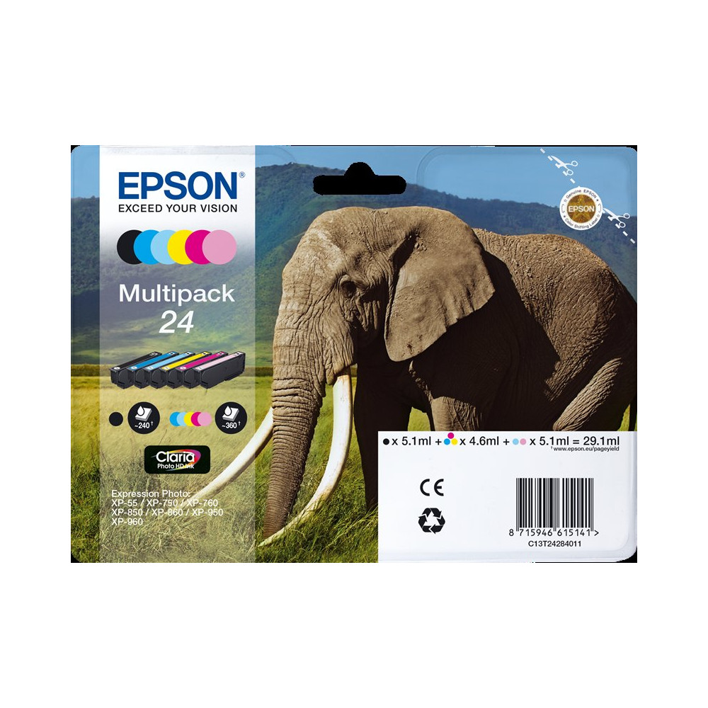 Epson 24 Multipack nero / ciano / magenta / giallo / ciano (chiaro) / magenta (chiaro) (C13T24284011)