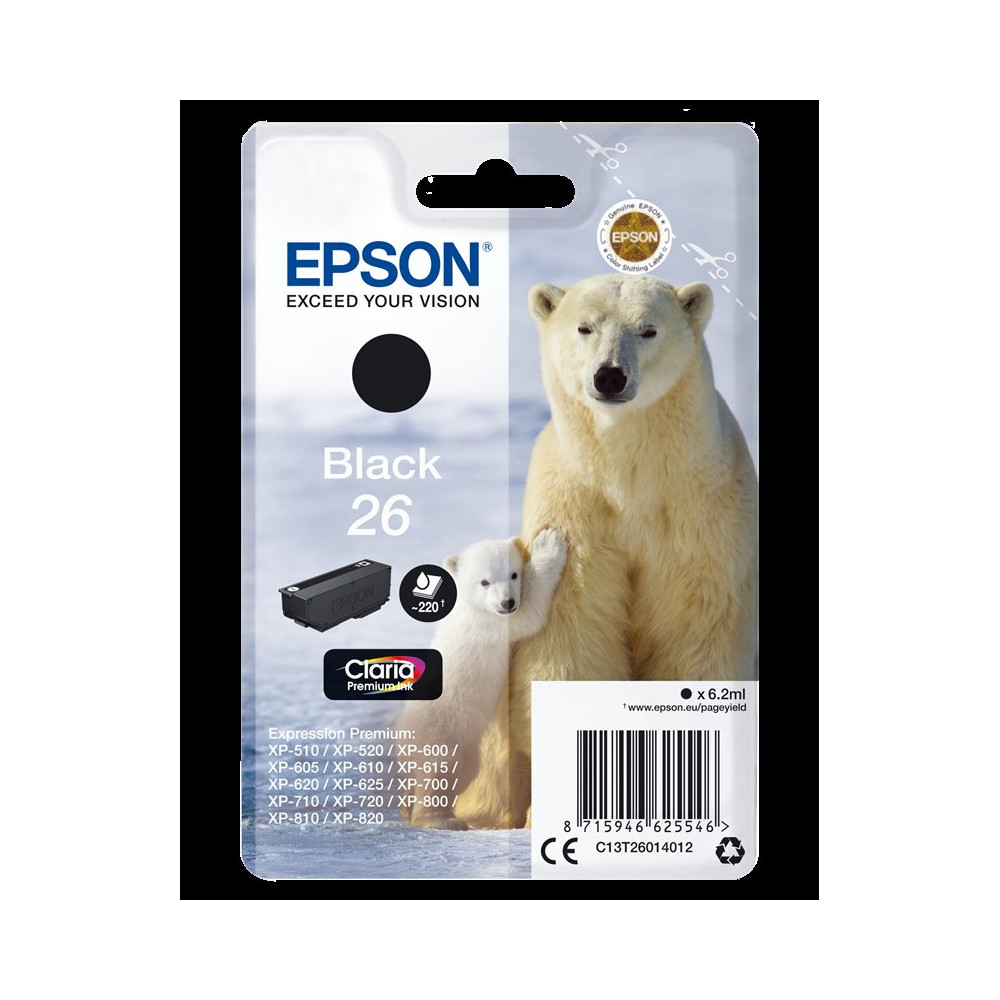 Epson 26 nero Cartuccia d'inchiostro (C13T26014012)