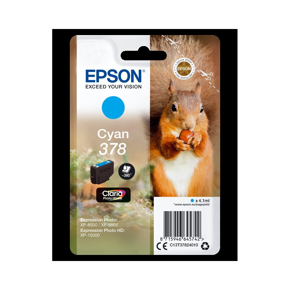 Epson 378 ciano Cartuccia d'inchiostro (C13T37824010)