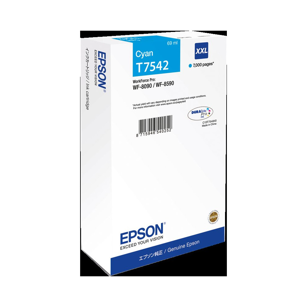 Epson T7542 XXL ciano Cartuccia d'inchiostro (C13T75424N)