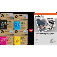 HP + Prindo Universal Papier 500 Blatt nero / ciano / magenta / giallo / Bianco Value Pack (924e MCVP)