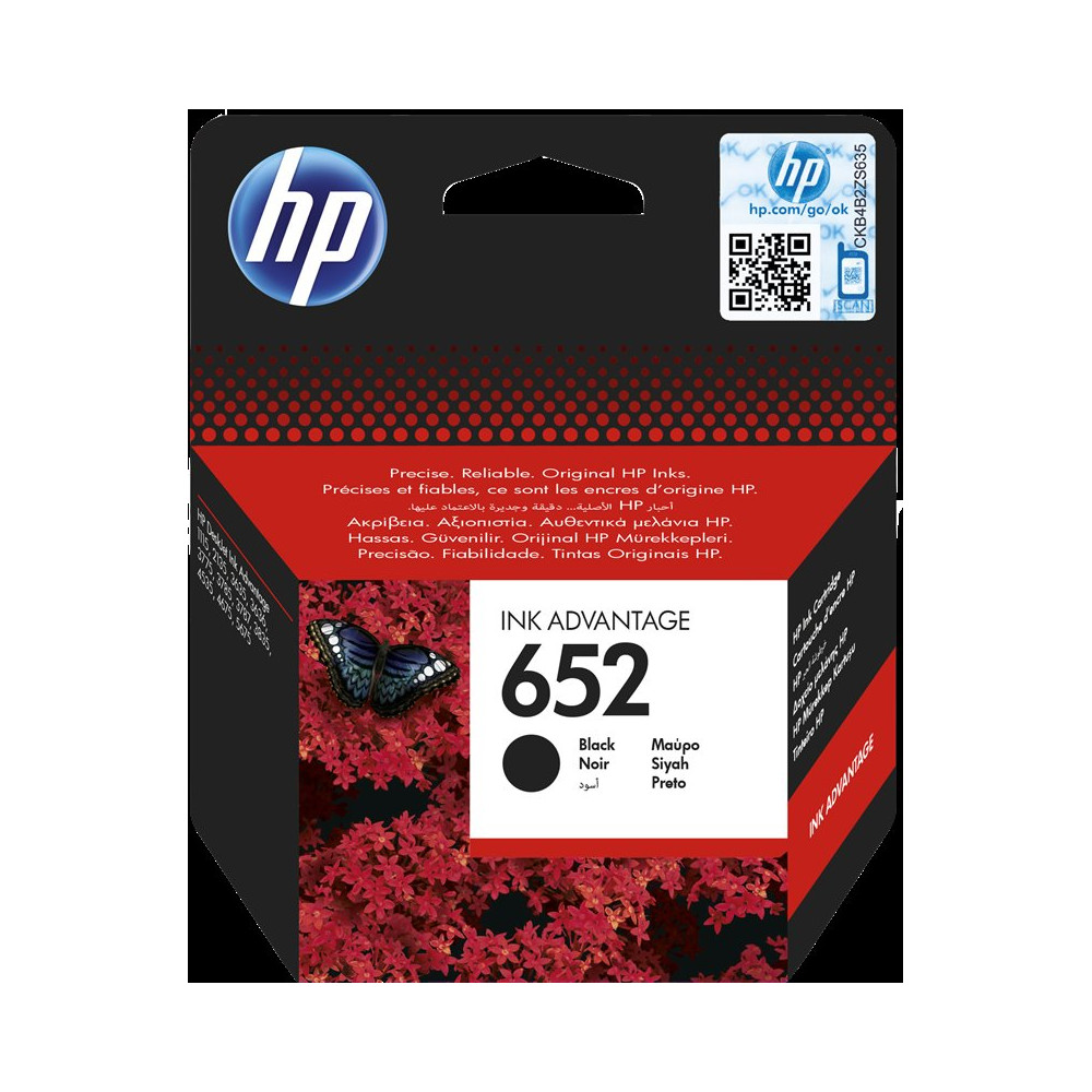 HP 652 nero Cartuccia d'inchiostro (F6V25AE)