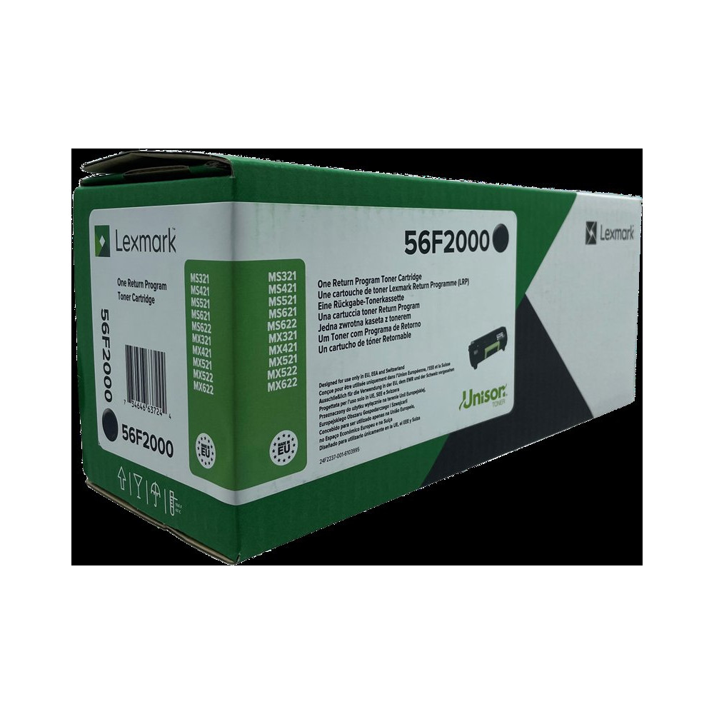 Lexmark 56F2000 nero toner (MX522/MS621)