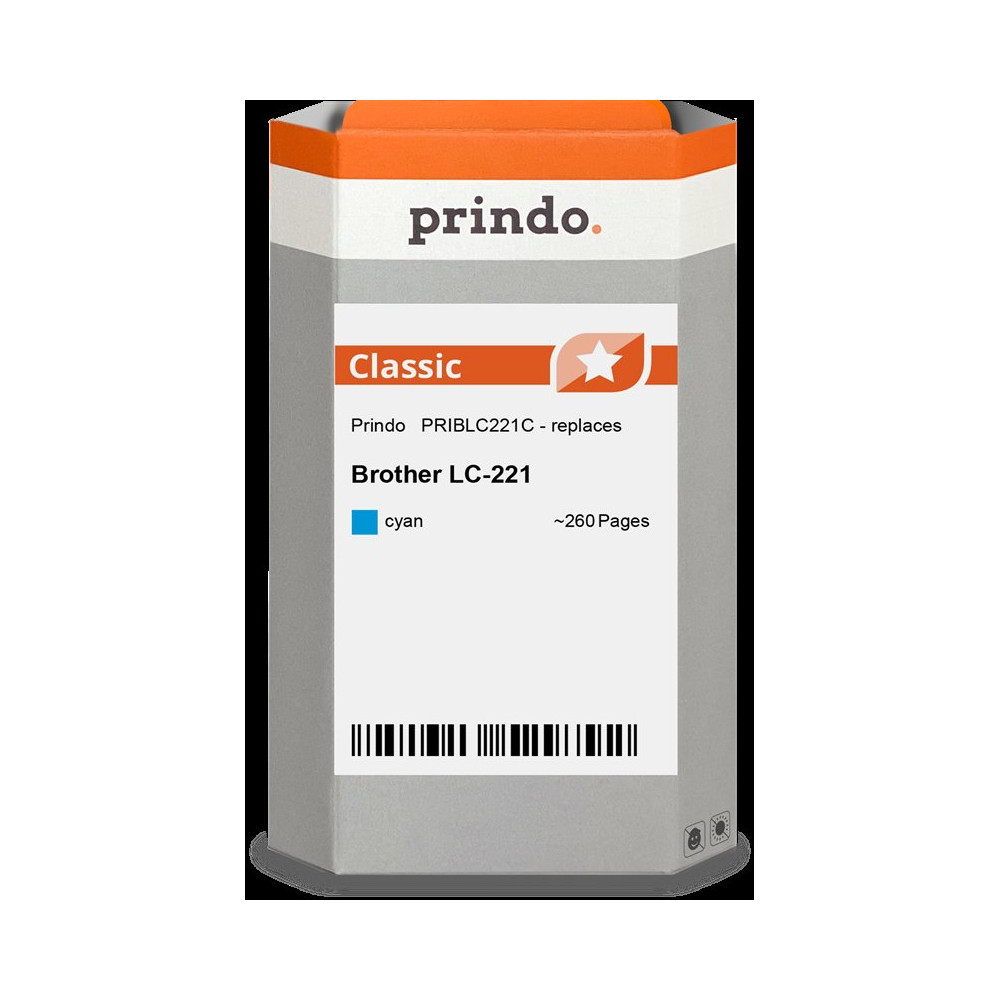 compatibile con Brother LC221C ciano  Prindo Classic ciano Cartuccia d'inchiostro