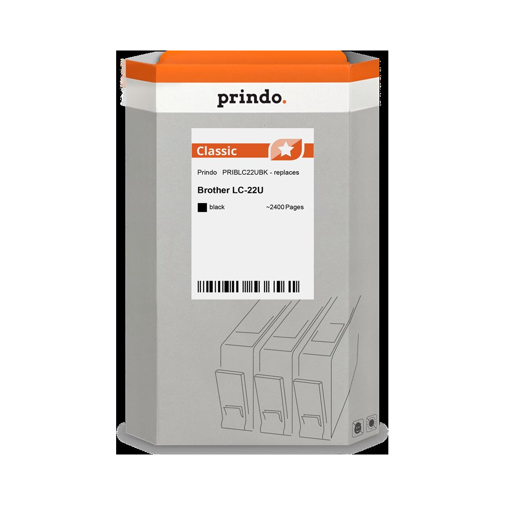 compatibile con Brother LC22UBK nero  Prindo Classic nero Cartuccia d'inchiostro