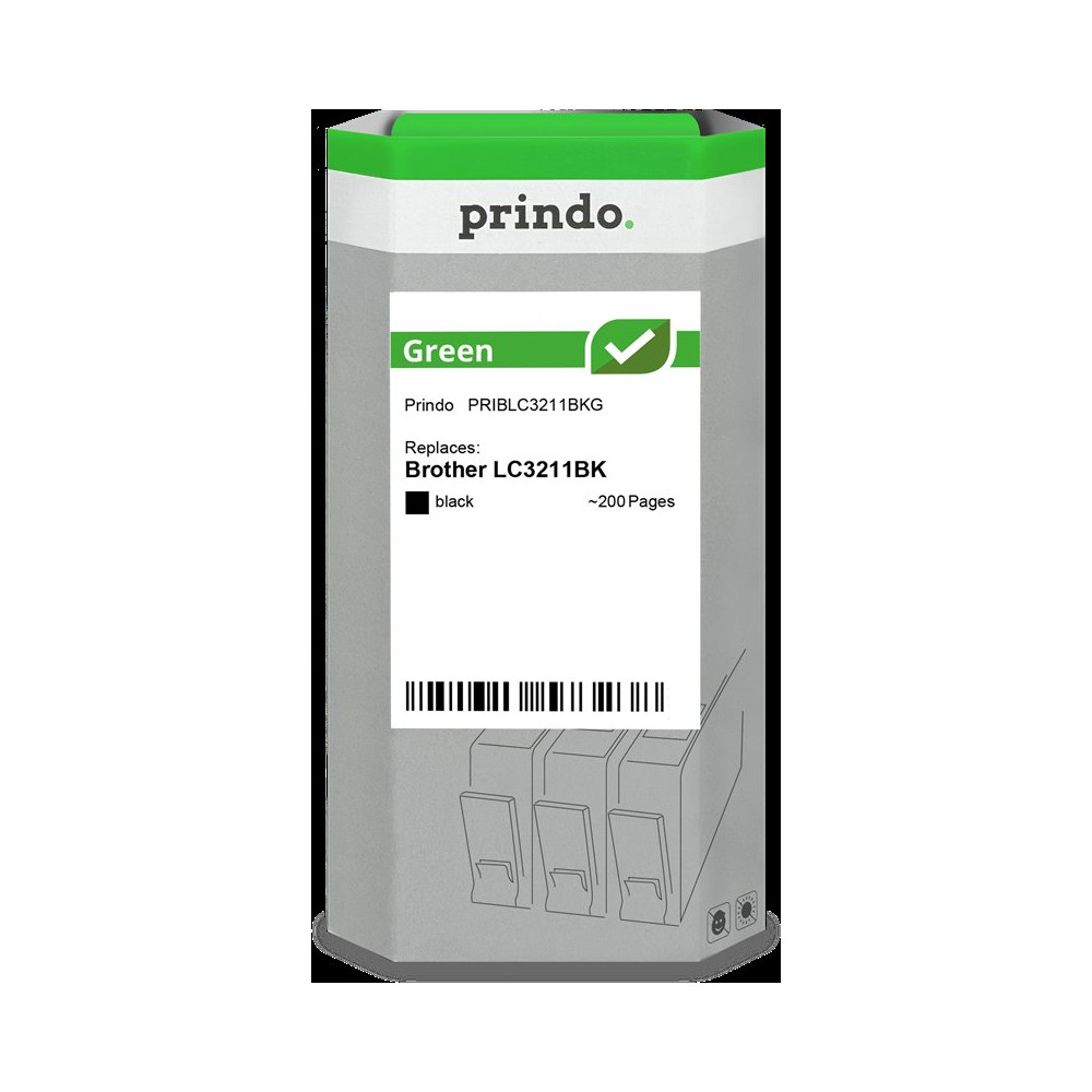 compatibile con Brother LC3211BK nero  Prindo Green nero Cartuccia d'inchiostro