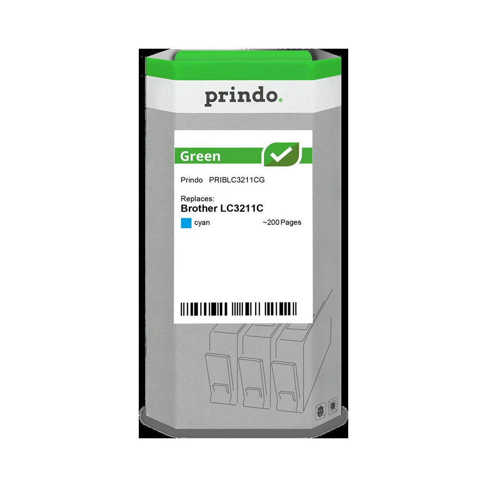 compatibile con Brother LC3211C ciano  Prindo Green ciano Cartuccia d'inchiostro