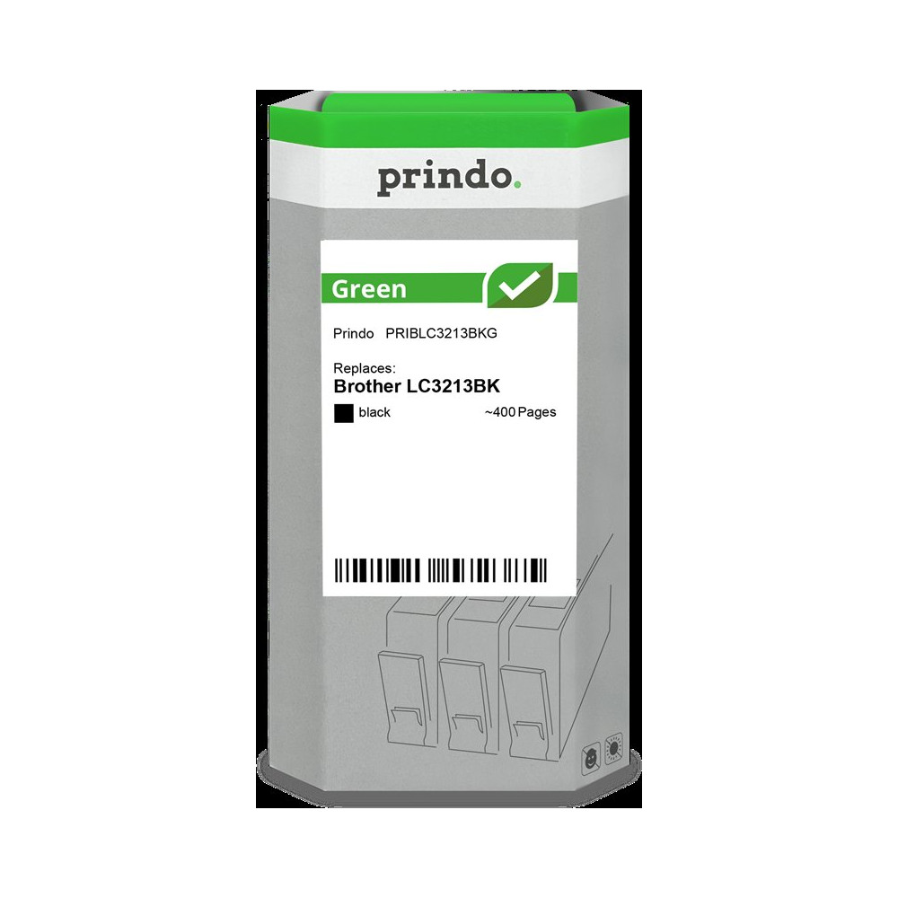 compatibile con Brother LC3213BK nero  Prindo Green XL nero Cartuccia d'inchiostro