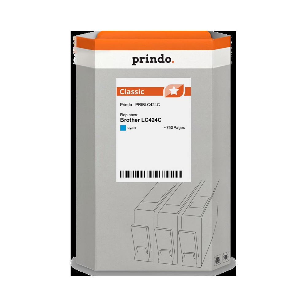 compatibile con Brother LC424C ciano  Prindo Classic ciano Cartuccia d'inchiostro