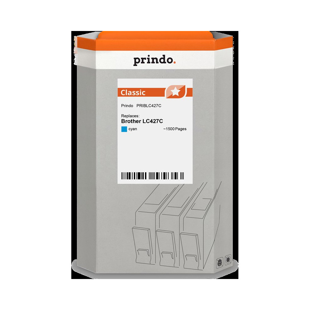 compatibile con Brother LC427C ciano  Prindo Classic ciano Cartuccia d'inchiostro