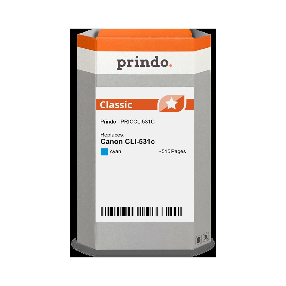 compatibile con Canon CLI-531c ciano (6119C001)  Prindo Classic ciano Cartuccia d'inchiostro