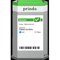 compatibile con Canon CLI-531c ciano (6119C001)  Prindo Green ciano Cartuccia d'inchiostro