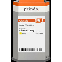 compatibile con Canon CLI-531y giallo (6121C001)  Prindo Classic giallo Cartuccia d'inchiostro