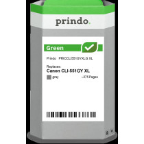 compatibile con Canon CLI-551GY XL Grigio (6447B001)  Prindo Green XL Grigio Cartuccia d'inchiostro