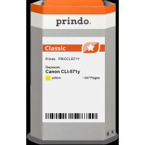 compatibile con Canon CLI-571y giallo (0388C001)  Prindo Classic giallo Cartuccia d'inchiostro