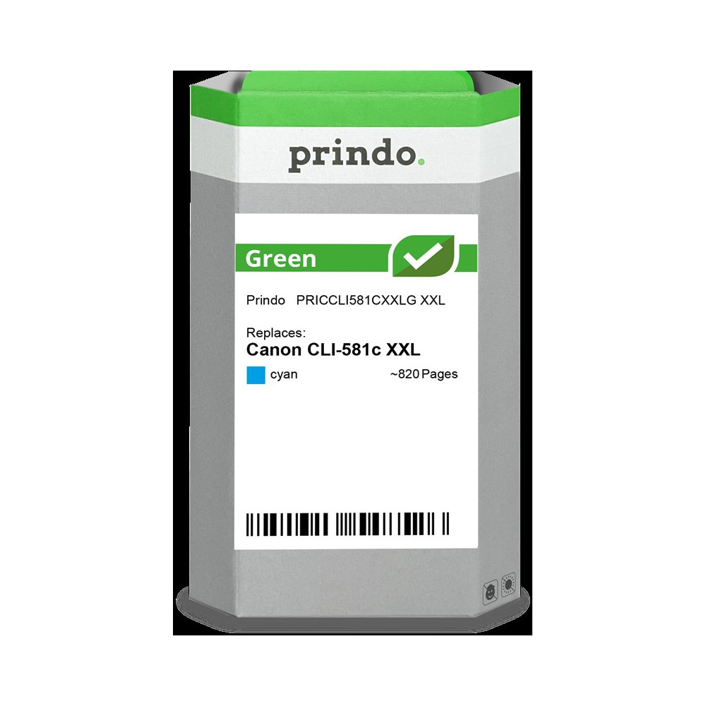compatibile con Canon CLI-581c XXL ciano (1995C001)  Prindo Green XXL ciano Cartuccia d'inchiostro
