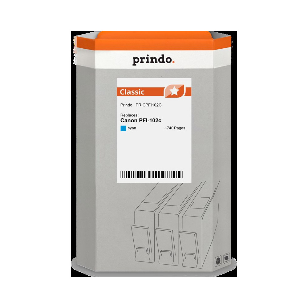 compatibile con Canon PFI-102c ciano (0896B001)  Prindo Classic ciano Cartuccia d'inchiostro